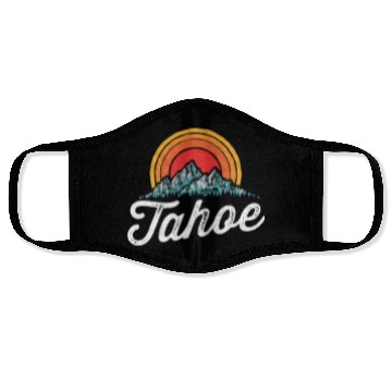 Discover Lake Tahoe Mountain 80s Face Masks