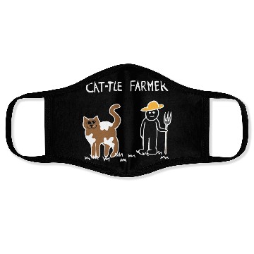 Discover Cattle Cat Farmer (White) Face Masks