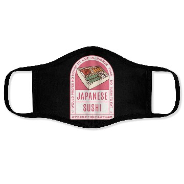 Discover Retro Sushi Lover Quote Face Masks