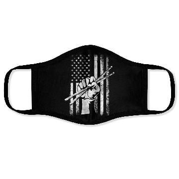 Discover Patriotic Drummer Us Flag Drumsticks Percussion Dr Face Masks