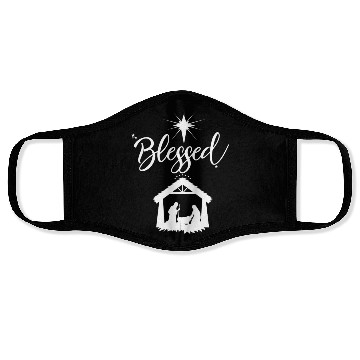 Discover Christian Blessed Jesus Nativity Scene Faith Face Masks