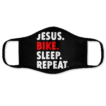 Discover Jesus Bike Sleep Repeat - Novelty Hobby Face Masks