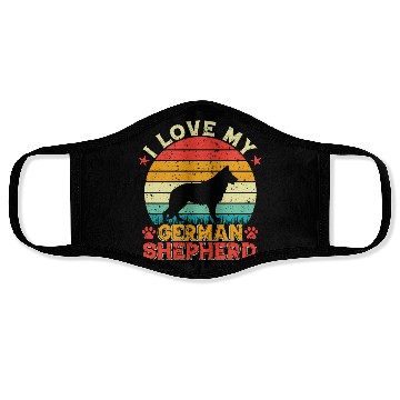 Discover I LOVE MY GERMAN SHEPHERD Face Masks