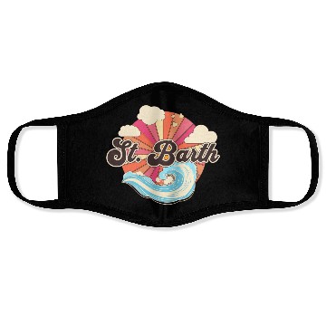Discover Saint Barthelemy Retro 80s Beach Face Masks