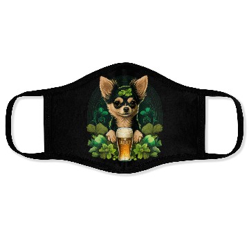 Discover Chihuahua | St. Saint Patricks Day Beer Shamrock Face Masks