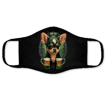 Discover Chihuahua | St. Saint Patricks Day Beer Shamrock Face Masks