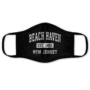 Discover Beach Haven New Jersey Nj Established Sports Face Masks