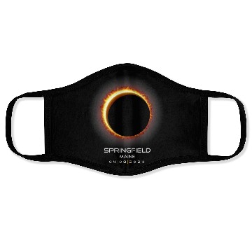 Discover 2024 Springfield Maine Eclipse Memento Souvenir Face Masks