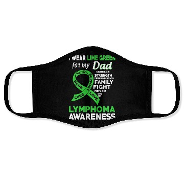 Discover I Wear Lime Green For My Dad Lymphoma Awareness Face Masks