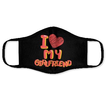 Discover I Love My Girlfriend Heart Balloons Black Face Masks