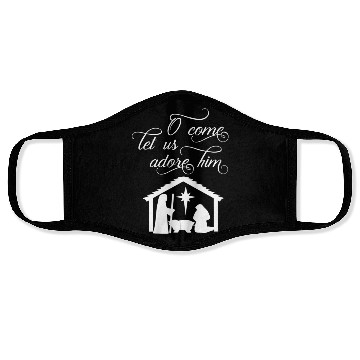 Discover Christian Adore Him Jesus Birth Nativity Face Masks