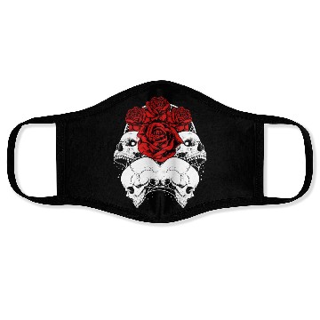 Discover Gothic Face Masks, Skull Red Roses Goth Vintage Grunge