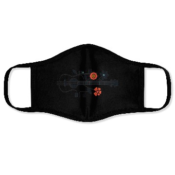Discover Guitar and Flower Design Face Masks
