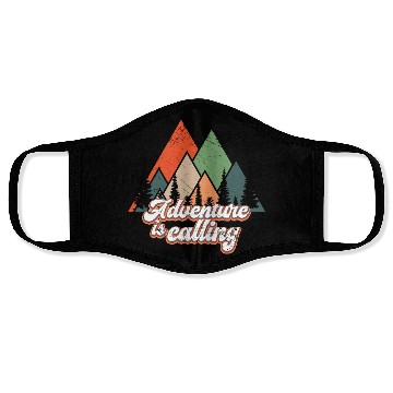 Discover Adventure Is Calling Retro Mountains Alps Face Masks