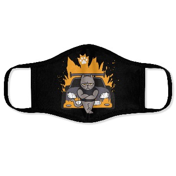 Discover Muscle Cat On Car Face Masks