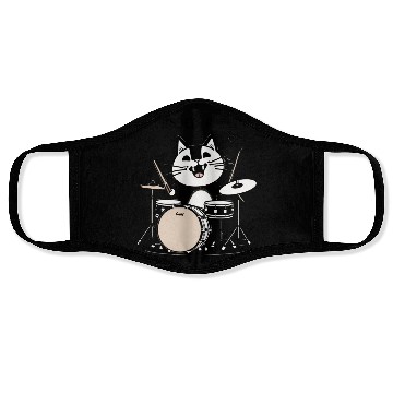 Discover I Missed A Beat Funny Cat Drummer Face Masks