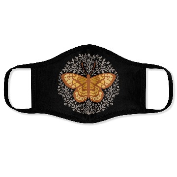 Discover Butterfly insect with flowers. Face Masks
