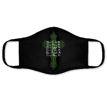 Discover St Patrick's Day Celtic Cross Prayer Christian Att Face Masks