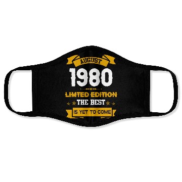 Discover August 1980 Birthday Surprise Face Masks