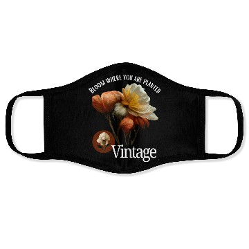 Discover Brown Floral Life Quotes Vintage Face Masks