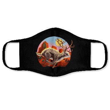 Discover Jackalope Cryptid Rabbit Face Masks