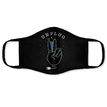 Discover Unplug - nature, forest and mountains Face Masks