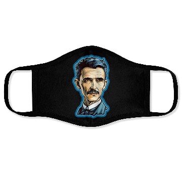 Discover Nikola Tesla Physics Nerd Geek Face Masks