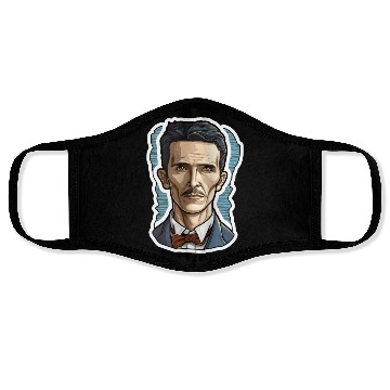 Discover Nikola Tesla Physics Nerd Geek Face Masks