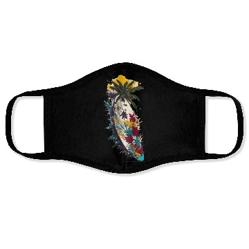 Discover Surfing Board Summer and Coconut Tree Face Masks