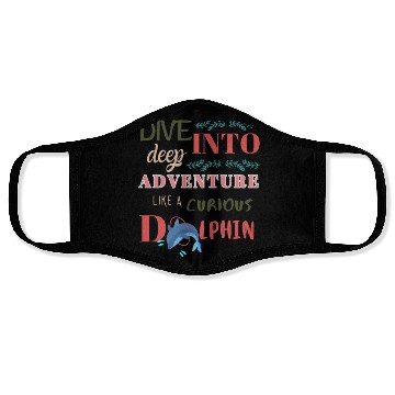 Discover Curious Dolphin: Diving into the Deep Adventure Face Masks