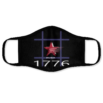Discover 1776 USA STAR HASHTAG Face Masks