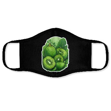 Discover Green Kiwi Pattern Sticker Face Masks