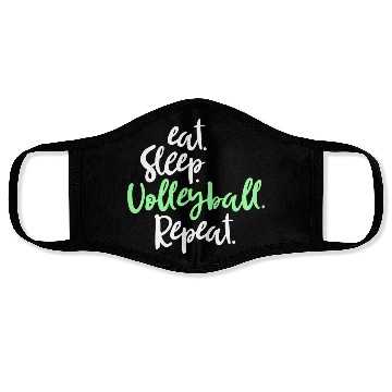 Discover Eat Sleep Volleyball Repeat funny volleyball Face Masks