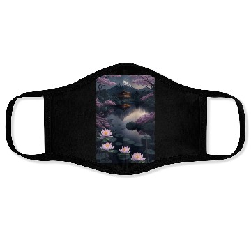 Discover Asia Landscape by night Serene Mount Fuji Face Masks