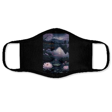 Discover Asia Landscape by night Serene Mount Fuji Face Masks