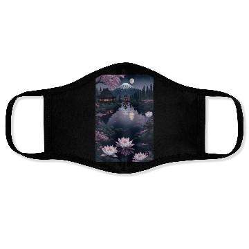 Discover Asia Landscape by night Serene Mount Fuji Face Masks