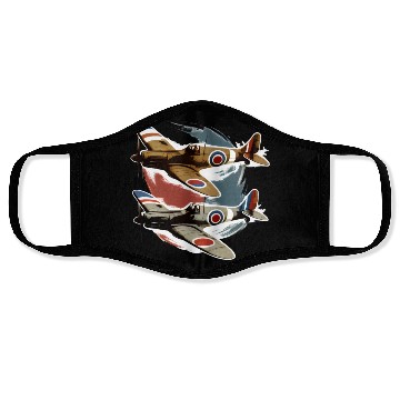 Discover Pilot Spitfire Airplane Aviator Military Face Masks
