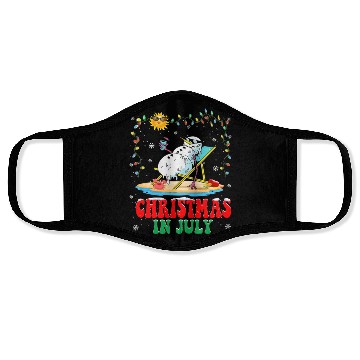 Discover christmas in July snowball Xmas Summer Face Masks