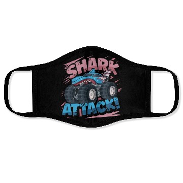 Discover Monster Truck Shark Attack Week 2023 Face Masks