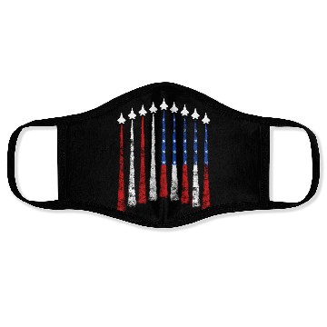 Discover Fighter Air Plane Us Veterans Sky American Flag Face Masks