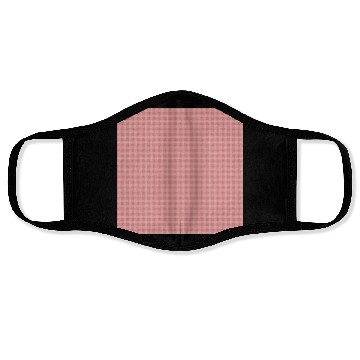 Discover Retro Checkered Pattern Coral Red Face Masks