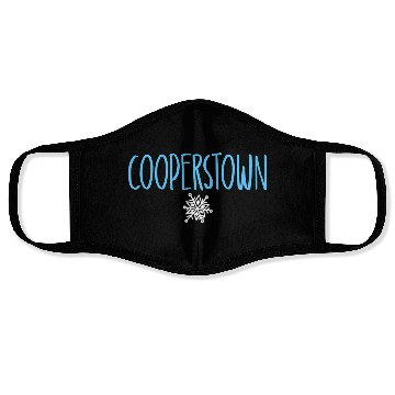 Discover Cooperstown Ny Snowflake Drawing Light Blue Text Face Masks