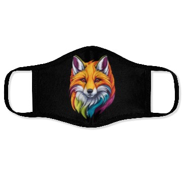 Discover Colorful Fox Portrait Face Masks