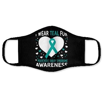 Discover I Wear Teal For Support Pcos Awareness Face Masks