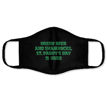 Discover Green Beer And Shamrocks Face Masks