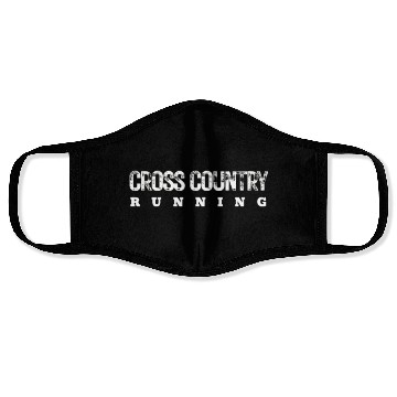Discover Cross Country Running Bold Distressed, XC Running Face Masks