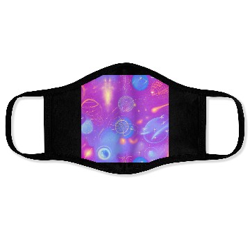 Discover galaxy nebula draw abstract Face Masks