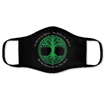 Discover Pagan Celtic Wiccan As Above So Below Green Tree Face Masks