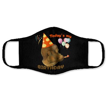 Discover today is my birtday funny monkey Face Masks