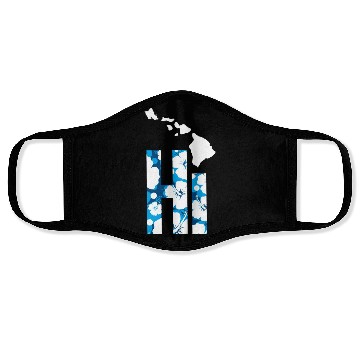 Discover Hawaii Hi Hibiscus Blues Face Masks